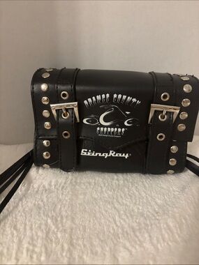 StingRay Black Studded Motorcycle Crossbody Bag